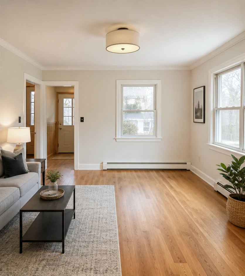 Renovated living room after Northgate service